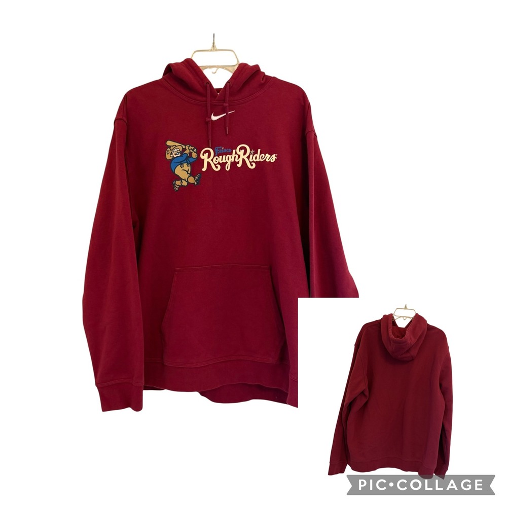 Nike Frisco RoughRiders Hoodie XL Burgundy Baseball Texas MiLB Center Swoosh
